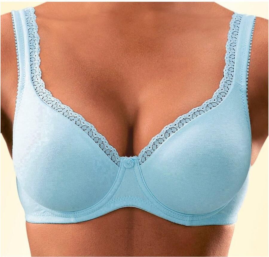 Petite fleur T-shirt-bh met ongevoerde naadloze cups gemaakt van katoen(Set van 2)