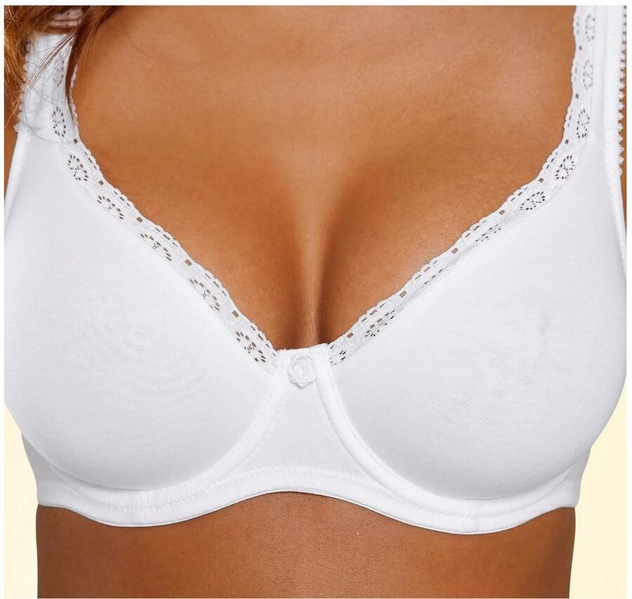 Petite fleur T-shirt-bh met ongevoerde naadloze cups gemaakt van katoen(Set van 2) - Foto 2