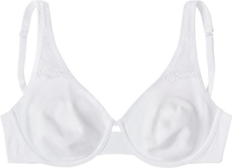 Petite fleur T-shirt-bh van zacht katoen met kanten inzetten (Set van 2) - Foto 3