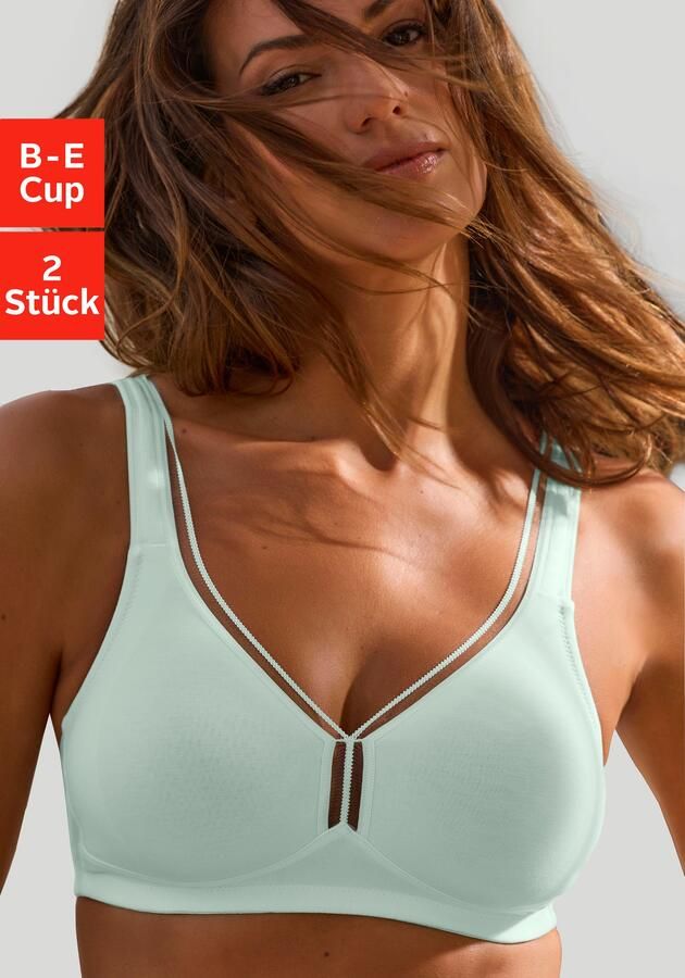 Petite fleur T-shirt-bh zonder beugels van katoen basic dessous (Set van 2) - Foto 6