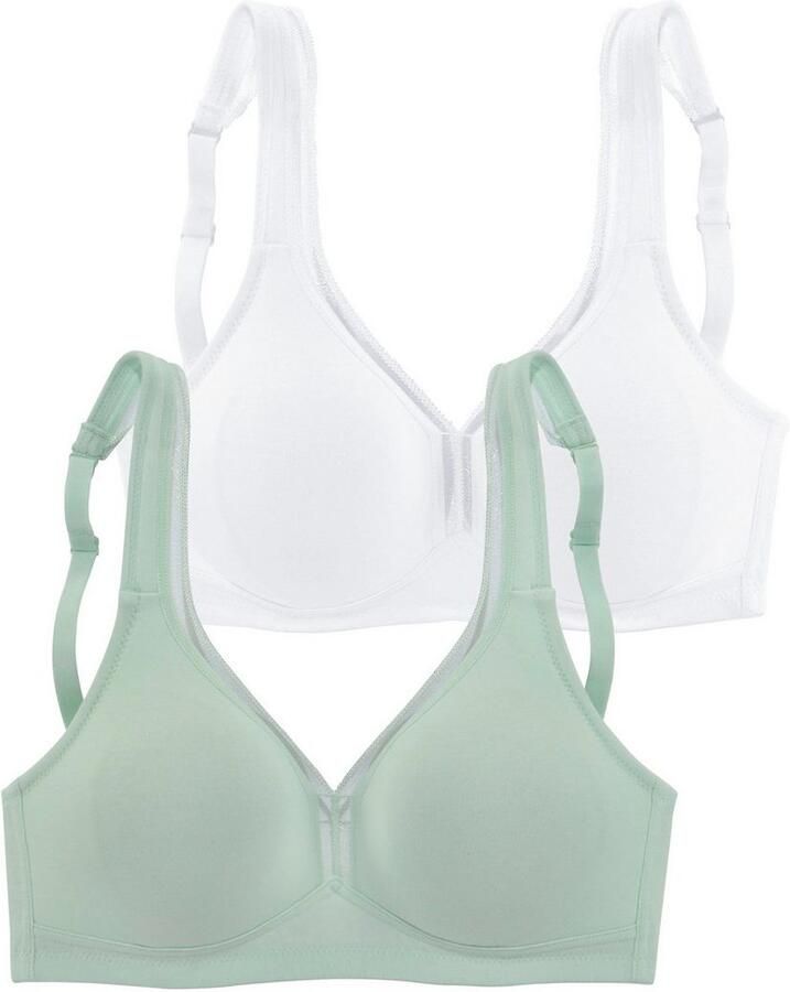 Petite fleur T-shirt-bh zonder beugels van katoen basic dessous (Set van 2) - Foto 2