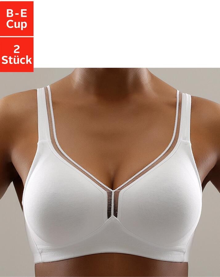 Petite fleur T-shirt-bh zonder beugels van katoen basic dessous (Set van 2) - Foto 4