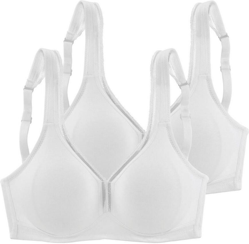 Petite fleur T-shirt-bh zonder beugels van katoen basic dessous (Set van 2)