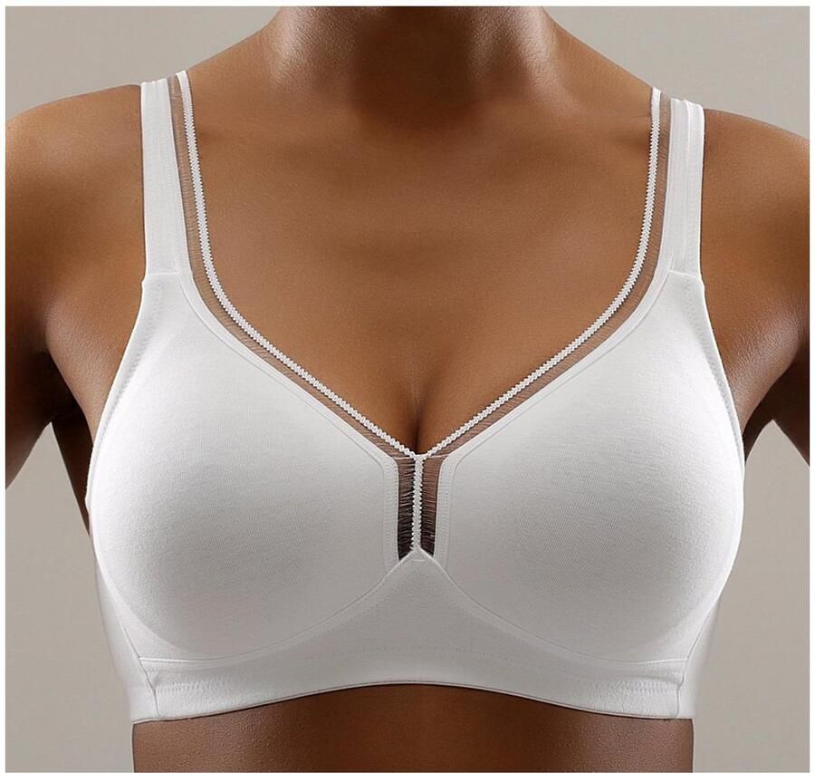 Petite fleur T-shirt-bh zonder beugels van katoen basic dessous (Set van 2)