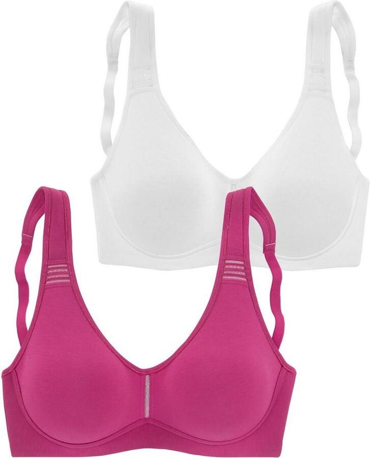 Petite fleur T-shirt-bh zonder beugels van katoen (Set van 2) - Foto 2