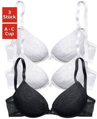 Petite fleur Push-up-bh met beugel en uitneembare vullingen dessous (Set van 3)