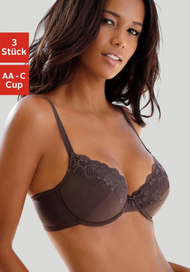 Petite fleur Push-up-bh push-up-bh met beugel in aantrekkelijke multipack lingerie (3-delig Set van 3)