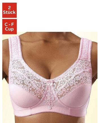 Petite fleur Steun-bh zonder beugels met elegante kant basic dessous (Set van 2)