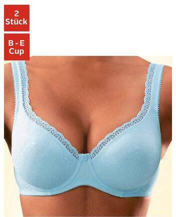 Petite fleur T-shirt-bh met ongevoerde naadloze cups gemaakt van katoen(Set van 2)