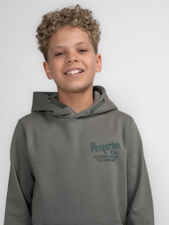 Petrol Industries hoodie groen Trui Jongens Sweat Capuchon Printopdruk 116 - Foto 5