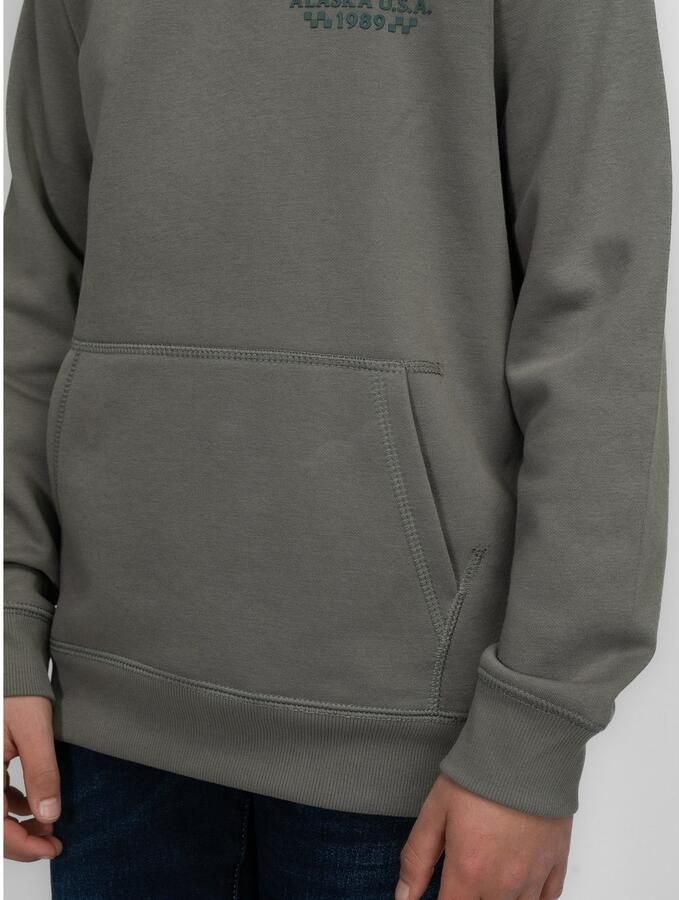 Petrol Industries hoodie groen Trui Jongens Sweat Capuchon Printopdruk 116 - Foto 3