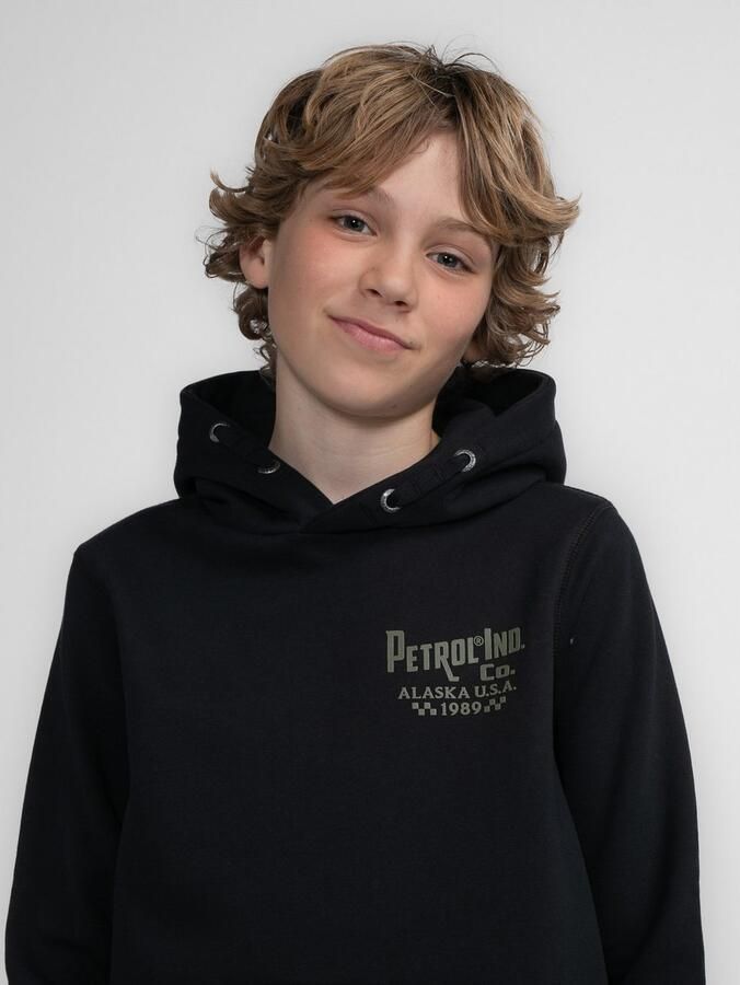 Petrol Industries hoodie zwart Trui Jongens Sweat Capuchon Printopdruk 116 - Foto 4