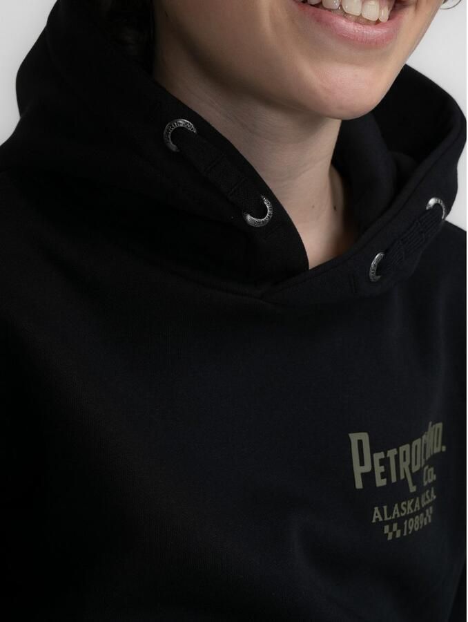 Petrol Industries hoodie zwart Trui Jongens Sweat Capuchon Printopdruk 116