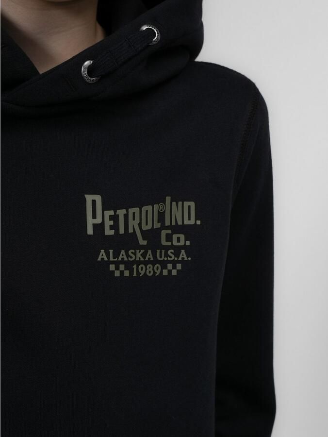 Petrol Industries hoodie zwart Trui Jongens Sweat Capuchon Printopdruk 116 - Foto 5