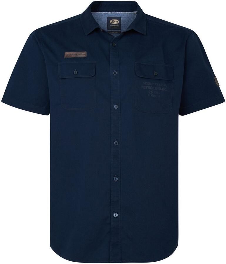 Petrol Industries Overhemd met korte mouwen met borduursels