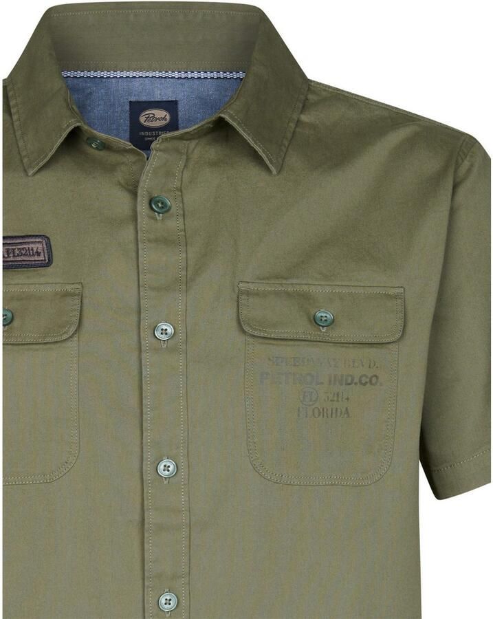 Petrol Industries Overhemd met korte mouwen met borduursels