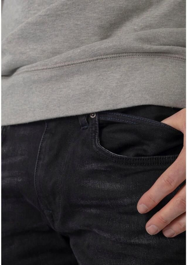 Petrol Industries regular tapered fit jeans RUSSEL met riem black stone