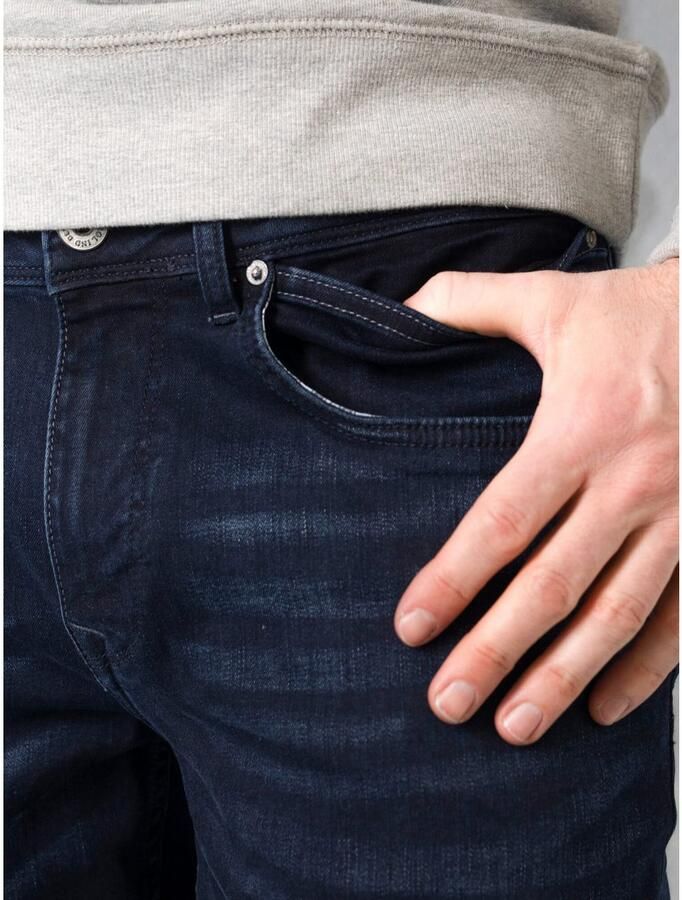 Petrol Industries regular tapered fit jeans RUSSEL met riem dark faded - Foto 4