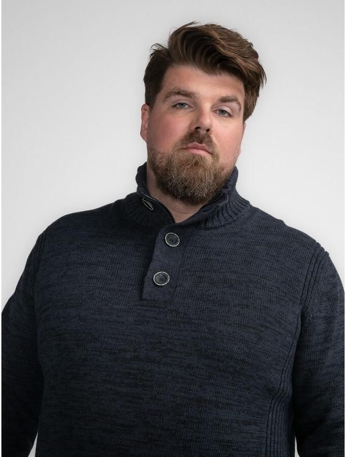 Petrol industries Plus Size gebreide trui donkerblauw - Foto 4