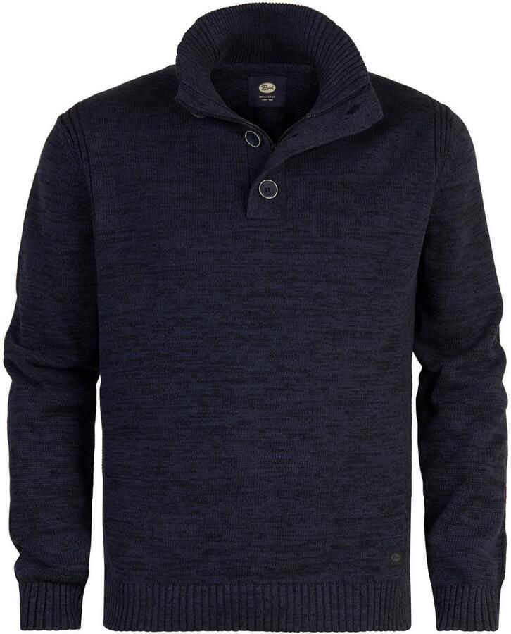 Petrol industries Plus Size gebreide trui donkerblauw