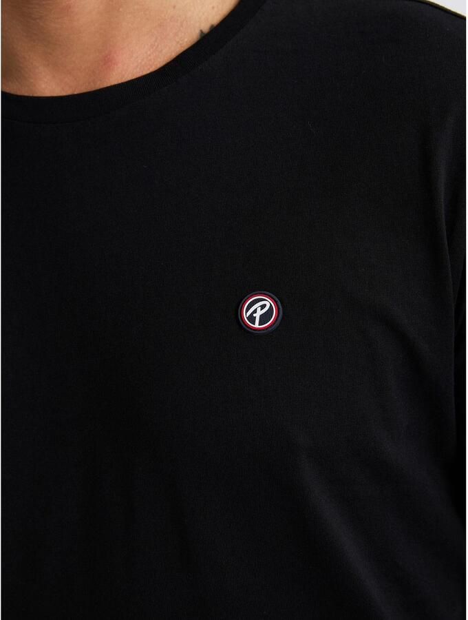 Petrol Industries Shirt met ronde hals met geborduurd logo