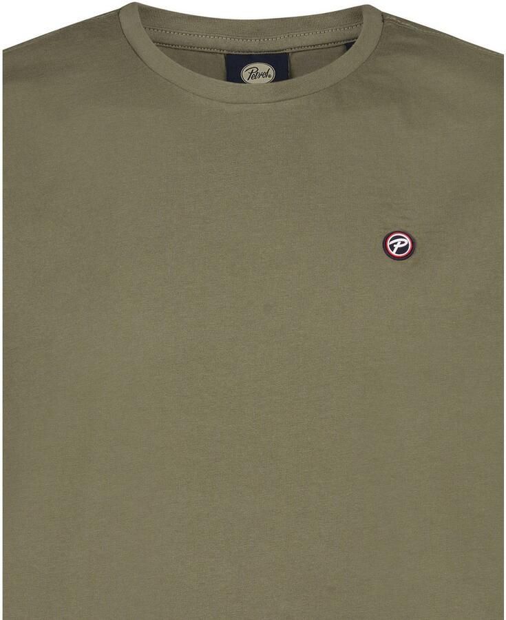 Petrol Industries Shirt met ronde hals met geborduurd logo