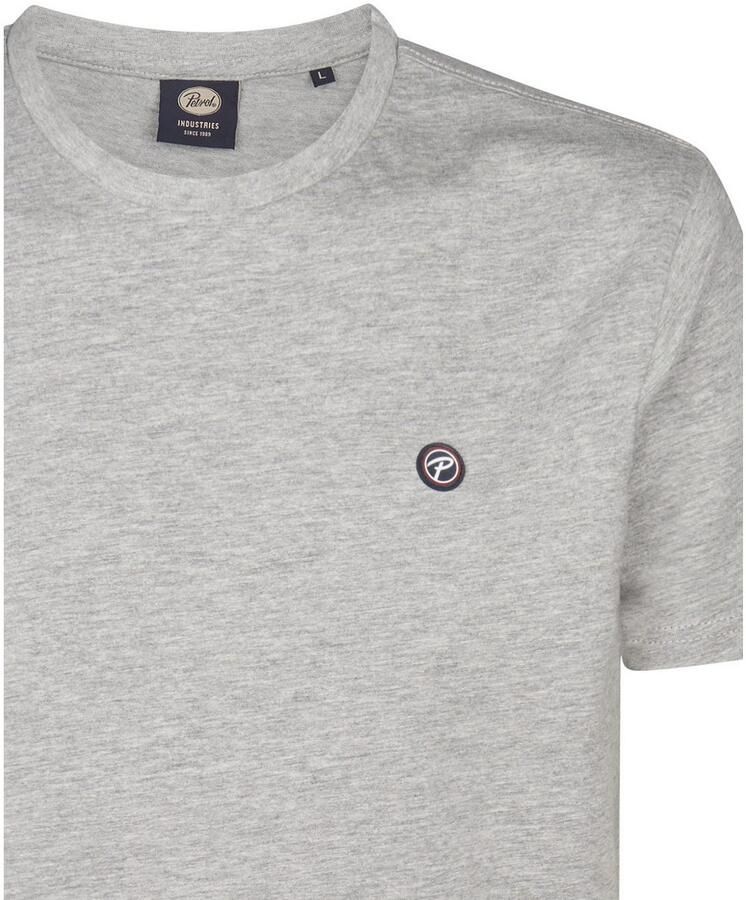 Petrol Industries Shirt met ronde hals met geborduurd logo