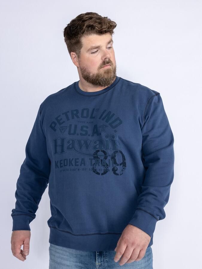 Petrol industries Plus Size sweater met printopdruk petrol blue - Foto 5