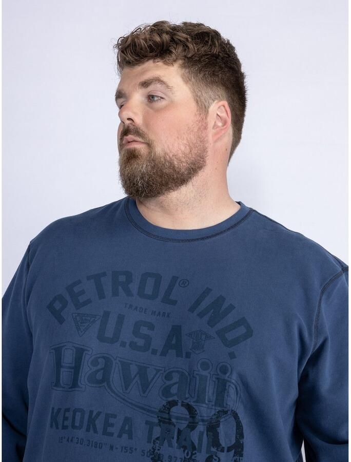 Petrol industries Plus Size sweater met printopdruk petrol blue - Foto 2