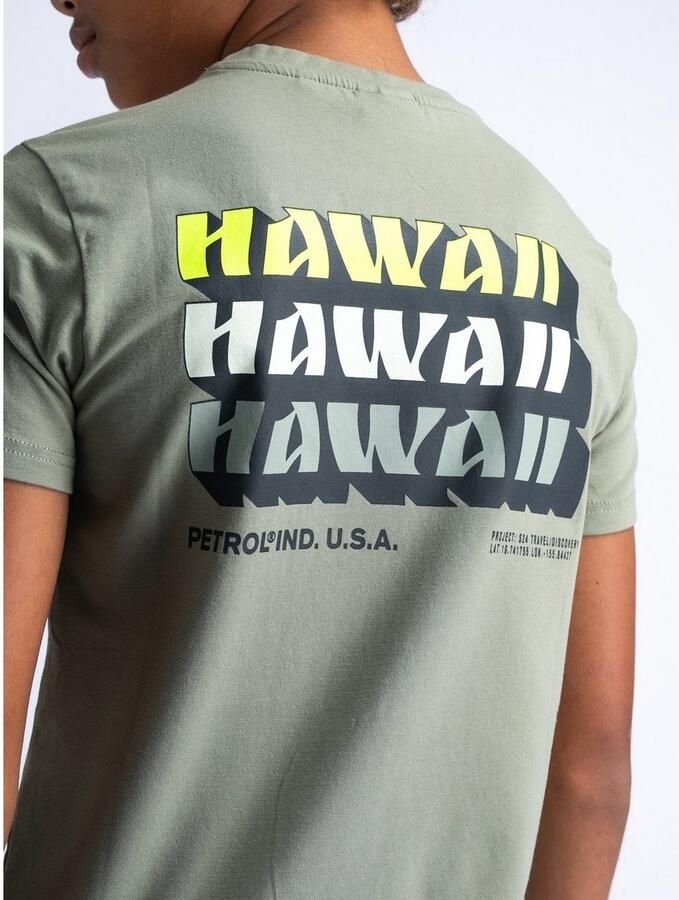 Petrol Industries T-shirt kaki Groen Jongens Katoen Ronde hals Effen 116 - Foto 4