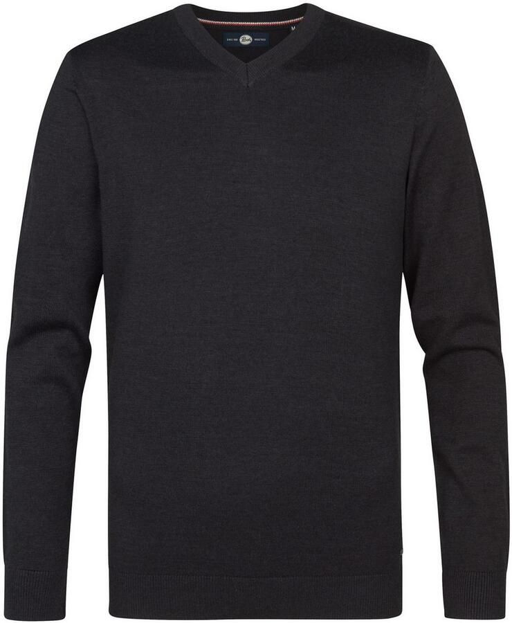 Petrol Industries Trui met V-hals V-Neck Basi Materiaalmix met katoenpercentage - Foto 2