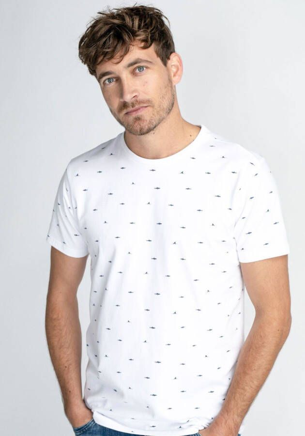 Petrol T-Shirt Haaien Wit Heren