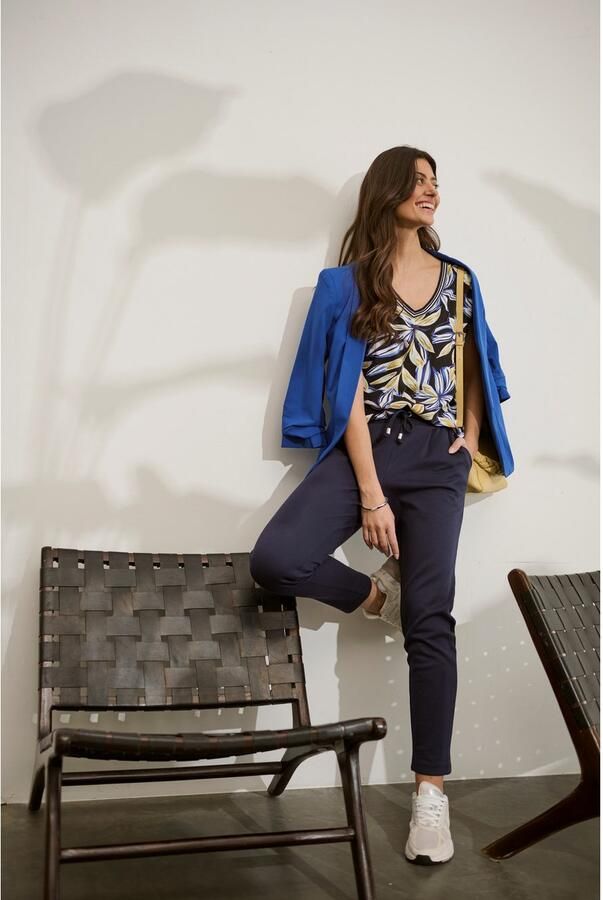 Laura Scott Shirtblouse in modieuze patronenmix gebloemd & gestreept