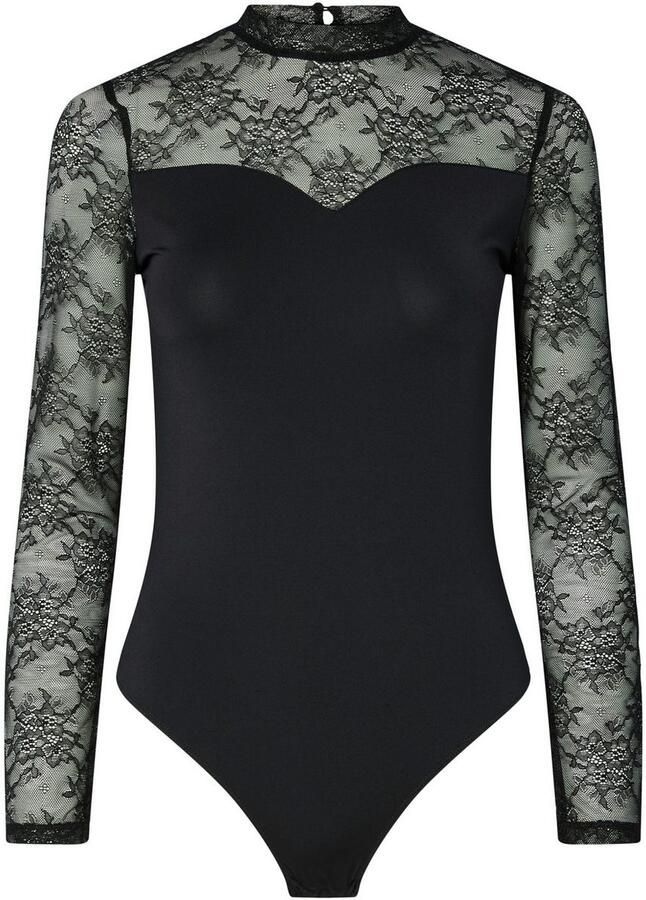 Pieces Body met lange mouwen PCMILLY LS LACE BODYSTOCKING NOOS - Foto 4