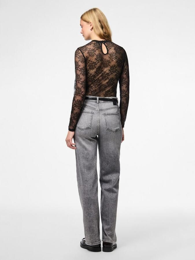 Pieces Body met lange mouwen PCMILLY LS LACE BODYSTOCKING NOOS - Foto 3