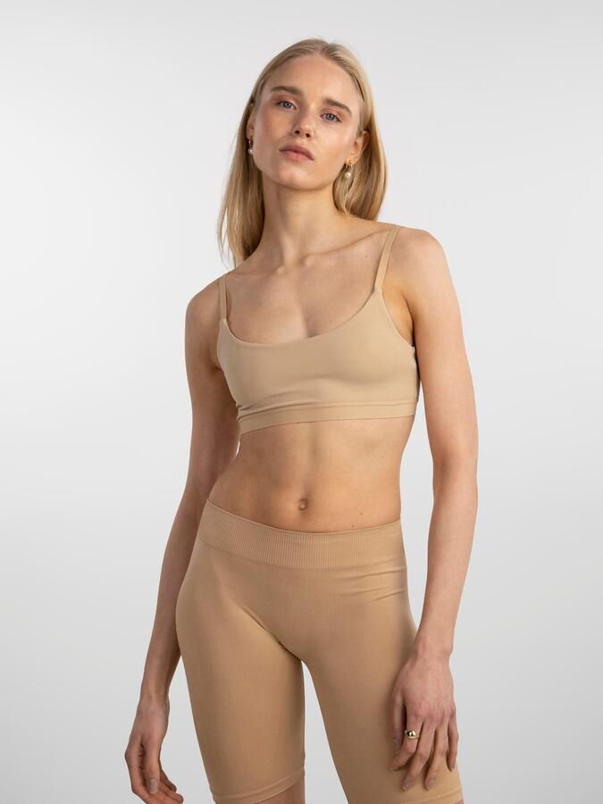 PIECES niet-voorgevormde bh top PCNAMEE beige - Foto 7