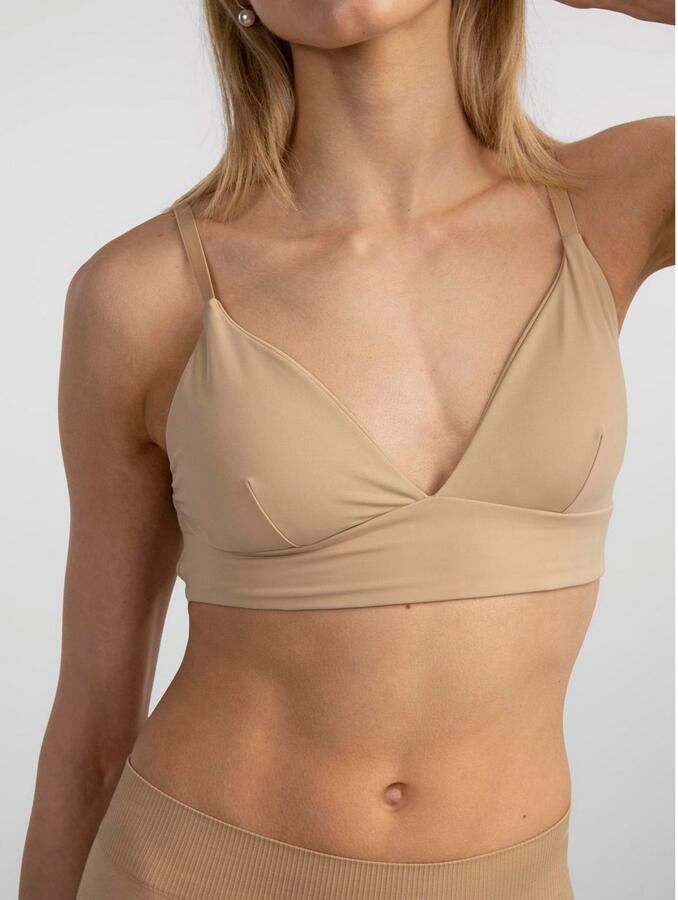 PIECES niet-voorgevormde bh top PCNAMEE beige - Foto 3