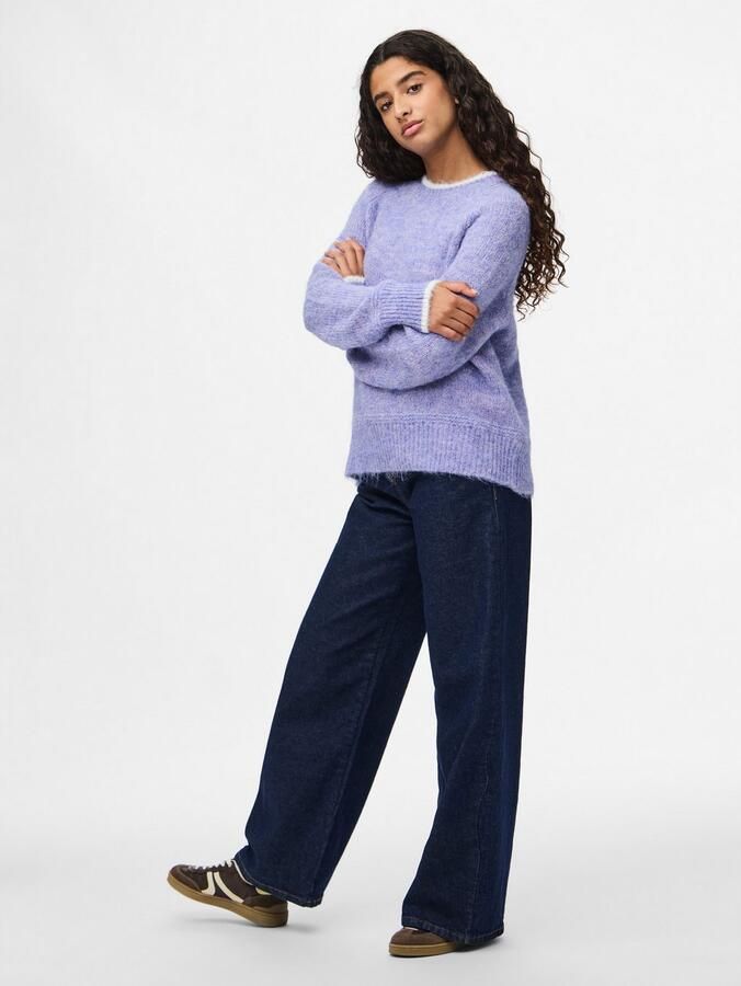 Pieces Gebreide trui PCIVY LS O-NECK CONTRAST KNIT NOOS BC - Foto 2