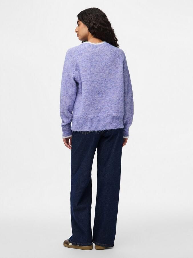 Pieces Gebreide trui PCIVY LS O-NECK CONTRAST KNIT NOOS BC - Foto 3