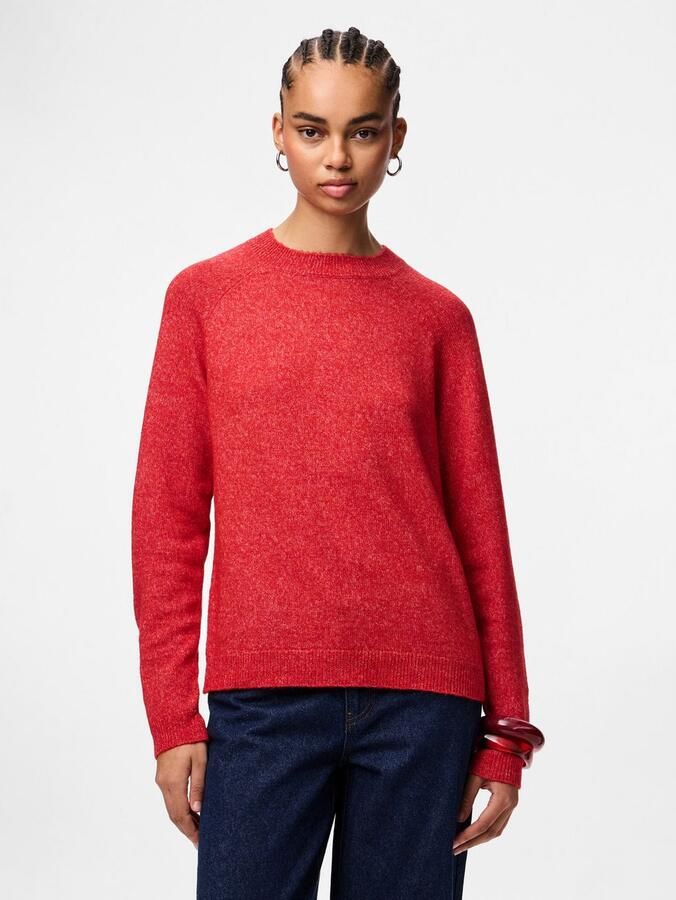 Pieces Regular fit coltrui met raglanmouwen model 'JULIANA' - Foto 4