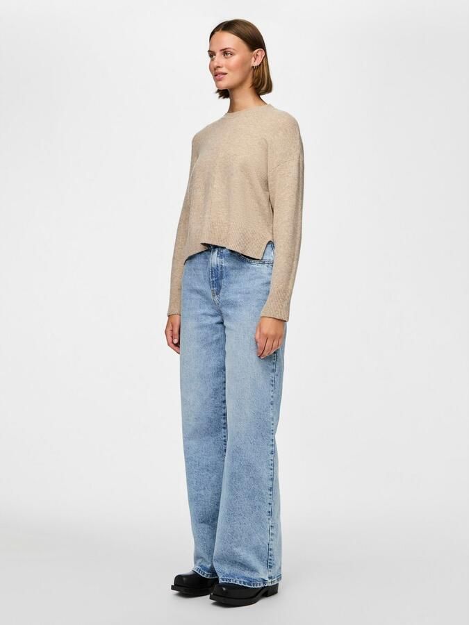 Pieces Gebreide trui PCMALOU LS O-NECK CUTLINE KNIT NOOS BC - Foto 5