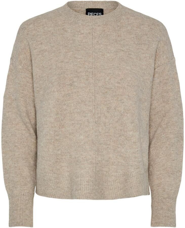 Pieces Gebreide trui PCMALOU LS O-NECK CUTLINE KNIT NOOS BC - Foto 3