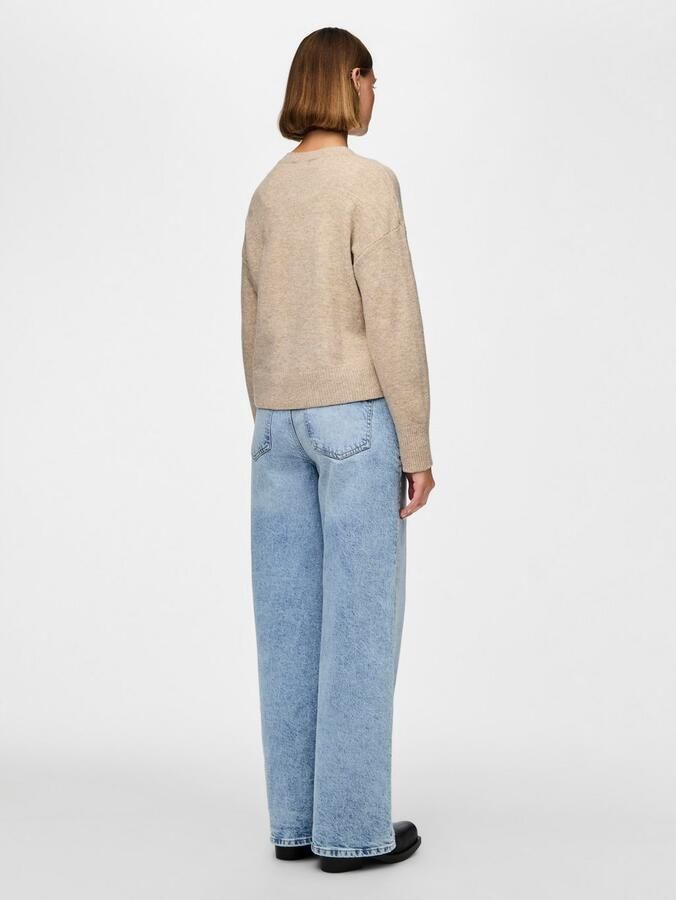 Pieces Gebreide trui PCMALOU LS O-NECK CUTLINE KNIT NOOS BC - Foto 4