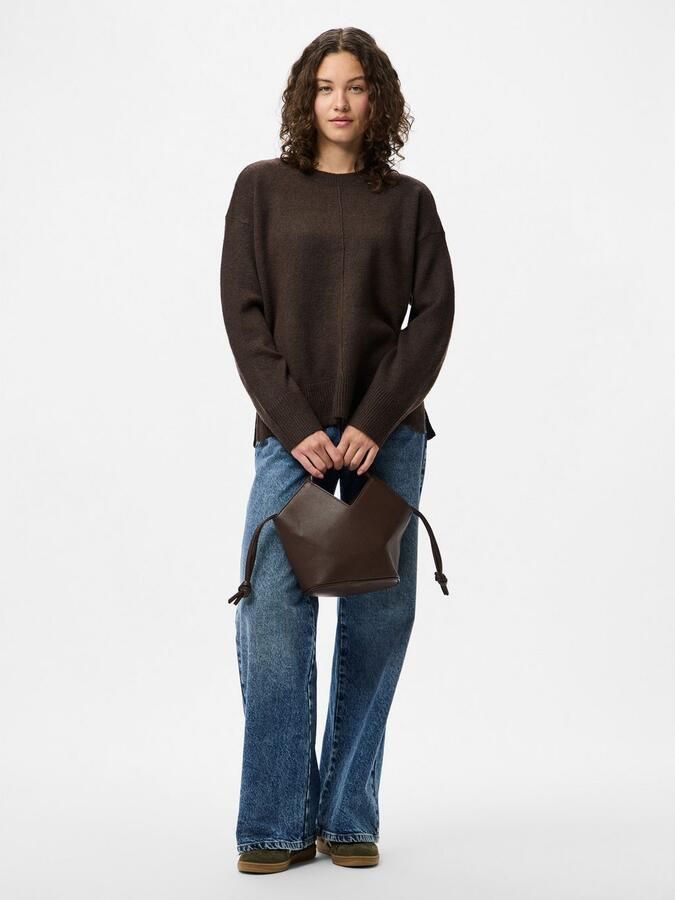 Pieces Gebreide trui PCMALOU LS O-NECK CUTLINE KNIT NOOS BC - Foto 3