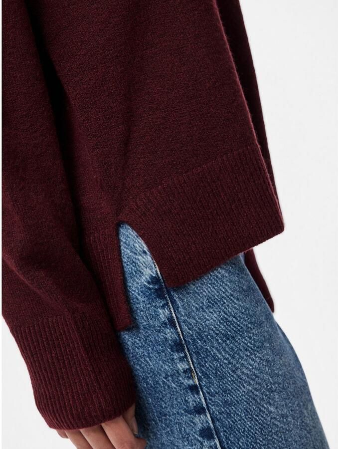 Pieces Gebreide trui PCMALOU LS O-NECK CUTLINE KNIT NOOS BC