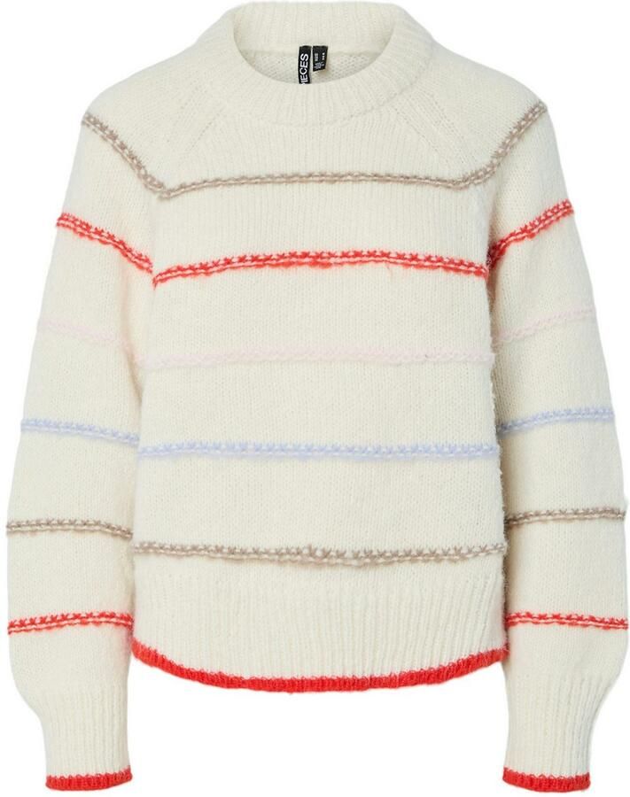 Pieces Regular fit gebreide pullover met raglanmouwen model 'NELIA'