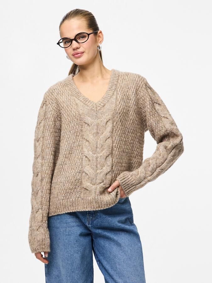 Pieces Gebreide trui PCNINA LS V-NECK KNIT NOOS BC - Foto 5