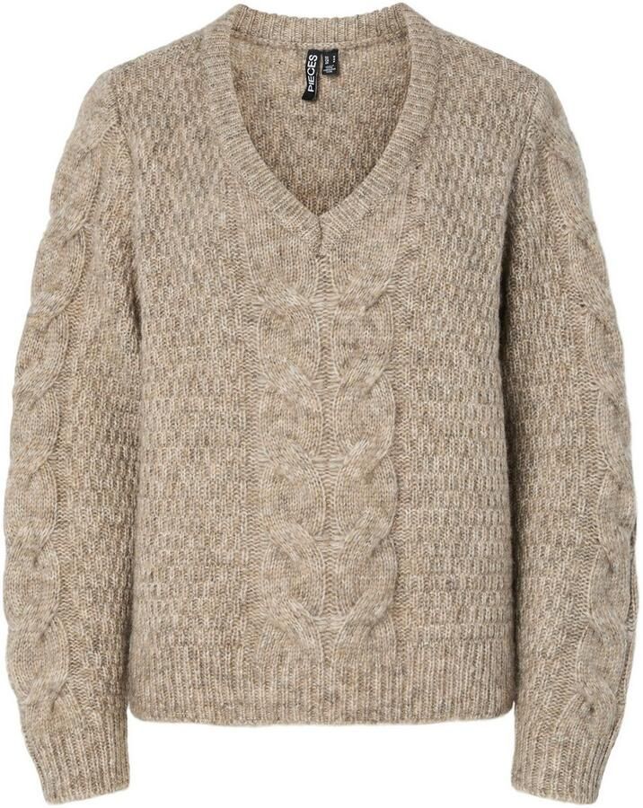 Pieces Gebreide trui PCNINA LS V-NECK KNIT NOOS BC