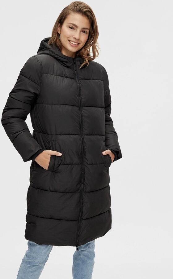 Pieces Regular fit gewatteerde lange jas met aangenaaide capuchon model 'BEE NEW' - Foto 12