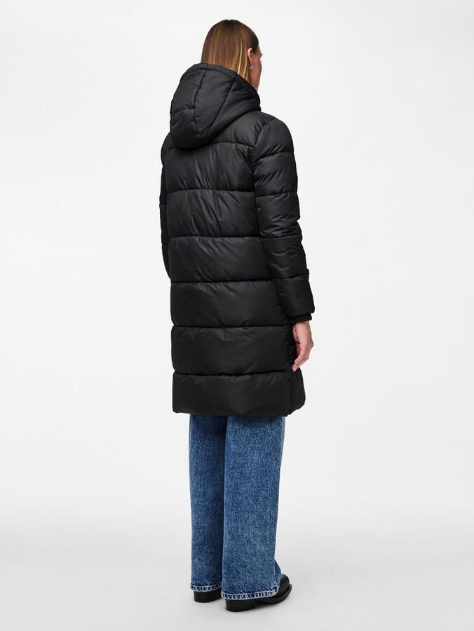 Pieces Regular fit gewatteerde lange jas met aangenaaide capuchon model 'BEE NEW' - Foto 7